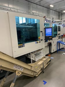 308 Ton, 15.2 oz., Krauss Maffei #KM280-750AX, horizontal injection molding machine, all electric, 55mm