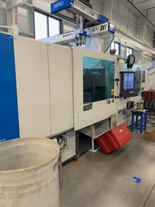 253 Ton, 15.2 oz., Krauss Maffei #KM230-750AX, horizontal injection molding machine, all electric, 55mm