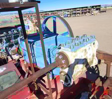 127 GPM @ 1800 psi, National #J-150M, Triplex Pump, 5" stroke, 2.5" plungers, 4" suction, 2" discharge, 150