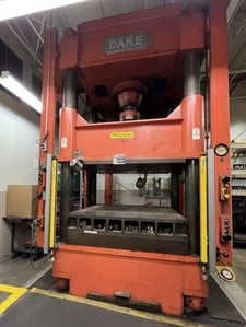 300 Ton, Dake #18-535, die tryout hydraulic press, 4-post type, downstroke, 30" stroke