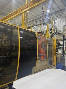 600 Ton, 65.1 oz., Husky #G600-RS85/85, horizontal plastic injection molders, 75.8" daylight, 40.15" x 40.15"