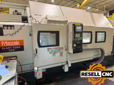 Mazak #Slant-Turn-50NR, CNC lathe, Mazatrol 640T, 32" swing, 80" centers, 4-jaw 24" chuck, 2007