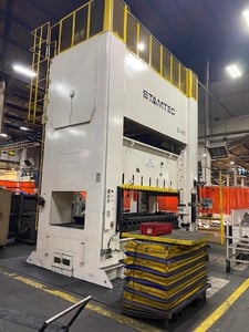 660 Ton, Stamtec #S2-600, SSDC press, 144" x 60" bed, 13.99" stroke, 20-40 SPM, 34.08" Shut Height, 10" ram