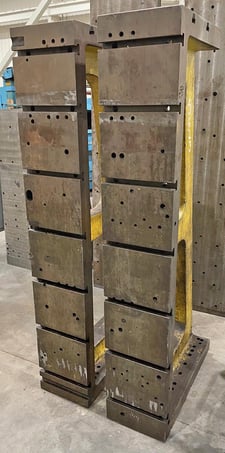 12" x 69" x 30" Cast iron T-slotted angle plate pair, 3" thick