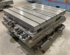 48" x 48" Giddings & Lewis #Hydrostatic lift rotary index table, new clamp bladders & air valves