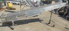 18" wide x 11.8' long, Stainless steel incline belt conveyor, frame only