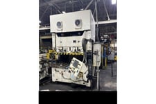 176 Ton, Aida #NC2-160(1), double crank gap frame press, 5.12" stroke, 17.72" Shut Height, 3.94" adj., 80.3"