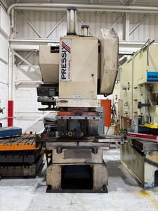 130 Ton, Pressix #130-CNR-6, gap frame press, 6.3" stroke, 16.9" Shut Height, 4.33" adj., 47" x27.5" bed