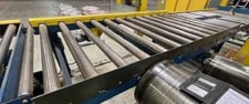 9.9' long, k & s & S, powered roller conveyor, 6000 lb., 2.5" roll diameter, 64" roll face, 48.5" passline