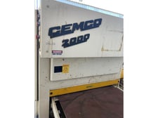 37" x 75" Cemco #2000, Wide Belt Drum Sander, Single Head, 1.5" top & 2"-5" bottom Rollers, 0"-6" thickness