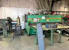 1/4" x 10' Accurshear #625010, hydraulic shear, 1" x3" x124" knife, 16 holddowns, 20 HP, 36" Back Gauge, 1994