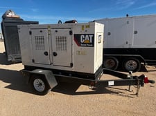 30 KW Caterpillar #XQ35, diesel generator set, 6280 hours, 1800 RPM, trailer mounted, 2021