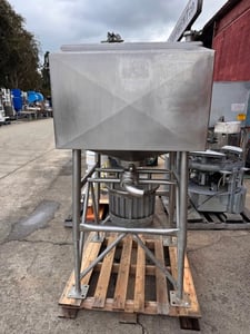 Breddo #LDDW, 100 gallon liquidifier mixer, Stainless steel, jacketed, center bottom discharge