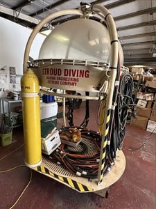Open Diving Bell, Perry Baromedical, class II manifold open bell, (2) diver excursion umbilicals, 1976