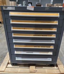 8 Drawer Stanley Vidmar, modular cabinet, 30" x 28" x 34"