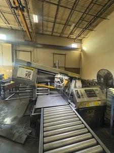 16" x 25" Hyd-Mech #M-16A, horizontal bandsaw, Auto PLC controller, bundle clamping, 7.5 HP, 50-350 SFM, 2008