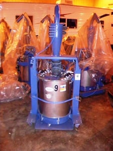 Nordson #HR-150 powder feed hopper, 150 lb. with 16 pumps