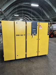 563 cfm, 110 psig, Kaeser #DSD-100, rotary screw air compressor, 200 HP @ 563 RPM, 460 V., Sigma Control, 2002