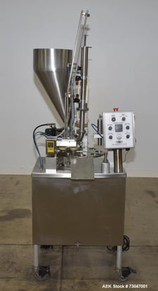 World Cup #8-12, rotary cup filling machine, 8 station, 2.5 gallon hopper, 11.25" diameter,made to seal