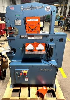 4" x 4" x 3/8" Scotchman #50514-EC, hydraulic ironworker, 50 ton, punch, bar shear, notcher, new, in stock