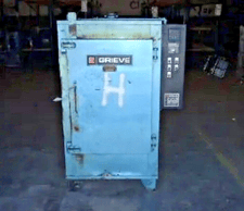 26" width x 38" H x 26" D Grieve #VA-500, vertical airflow cabinet oven, 500F, 3 phase, 1/2 HP, Honeywell