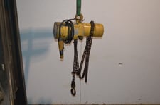 1 ton, Budgit #115945-31, electric roller chain hoist, 1725 RPM, 460 V., 1 HP