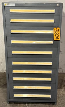 10 Drawer Vidmar storage cabinet, 30" W x 27-3/4" D x 59" H
