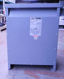 75 KVA 480 Primary, 208Y/120 Secondary, MGM HT75A3B2-D16 type HT transformer, class AA, 1 yr warranty, new