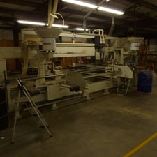 Koch #SBD-B, trim, bore, glue, and dowel, double end automatic operation, for straight, right-angled work