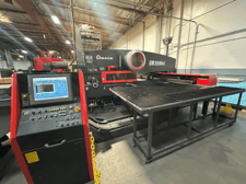 Amada #EM-2510NT, CNC turret punch, 45 station, 4 automatic index, 50" x 196" sheet, NT Control, brush table