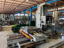4" Kuraki #KBT-100-3W, table type horizontal boring mill, 41" x47" built-in rotary table, pendant Control