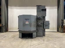 60" x 40" Wheelabrator #A300072, 5' rotary table, 48" vertical capacity, (2) 10 HP wheels