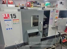 Haas #ST-15, CNC lathe, 16.5" swing, 2.5" bar, 12" dia., 16" lgth, A2-6, 12 turret, 20 HP, 4000 RPM