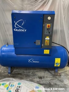 54 cfm, 125 psi, Quincy #QGS-15, Rotary Screw Air Compressor, 15 HP, 120 gal.tank, 3/60/230v, 2011, QGS-15