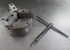 8" Buck #Adjust-Tru-2083R, 3-jaw lathe chuck with new soft steel top jaws (YMC)