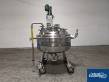 39.63 gallon Precision Stainless, Stainless Steel agitated reactor, 29-1/5" diameter, 23-1/2" straight side