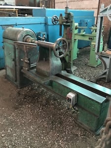 36" Hazelwood & Dent, very heavy duty headstock bearings, 4 speeds, flat belt/spdl. drive, 7.5 HP