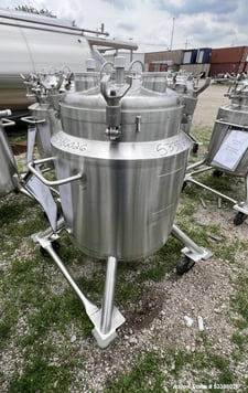 27.2 gallon DCI, Stainless Steel jacketed vertical tank, 20" diameter x 26" straight side, dished top &