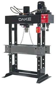 80 Ton, Dake #EM-80, shop press, motor & hand operated, 5.5 HP, 36" btwn uprights, new