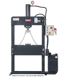 70 Ton, Dake #Force-70, H-frame press, electric operation, 2 HP, 35" btwn uprights, new