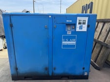 440 cfm, 100 psig, U.S. Motors Air Compressor #US100DI screw air compressor, 100 HP, 480 V.