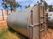 4250 gallon Valley Foundry & Machine Works, Stainless Steel vertical storage tank, 8' dia. x 12' high
