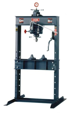 25 Ton, Dake #25DA-Dura-Press, H-frame press, single phase, 28" btwn uprights, 1 HP, new, in stock