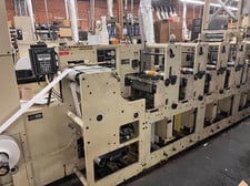 10" 6 color with 2 die stations, Mark Andy #2200 E-Series, with roll lift, web guide, 1998