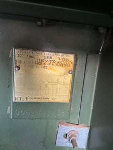 300 KVA 12470Y/7200 Primary, 480Y/277 Secondary, 3 phase, Padmount Transformer