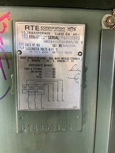 750 KVA 12470 Delta Primary, 208Y/120 Secondary, 3 phase, Padmount Transformer