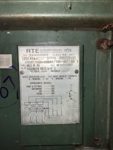 1000 KVA 13200GY/7620 Primary, 480Y/265 Secondary, 3 phase, Padmount Transformer