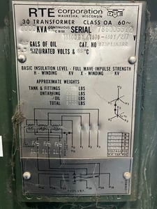 1000 KVA 13800GY/7970 Primary, 480Y/277 Secondary, 3 phase, Padmount Transformer