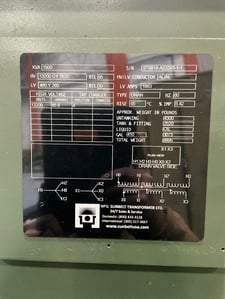 1500 KVA 13200GY/7620 Primary, 460Y/265 Secondary, 3 phase, Padmount Transformer