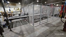 Alliance Automation Robotic pallet dismantler, infeed rollers, robot, band dismantler, outfeed conveyor, 2022